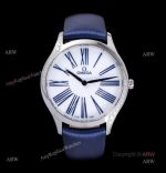 Best Omega De Ville TréSor Ladies Her Time Fake Watch Blue Fabric Strap Omega 4061 Quartz Movement 